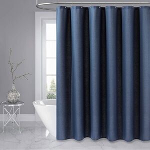 NWT Dynamene Extra Wide Shower Curtain-Waffle Deep Blue 108”x72”